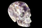 Realistic, Carved Chevron Amethyst Skull #150978-2